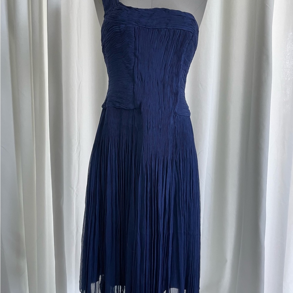 New Elie Tahari Blue One Shoulder Dress